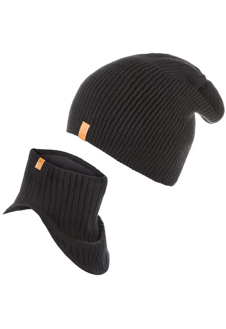 Broedrene Set caciula + fular tip guler barbati - Brodrene - Acril - Circumferinta 56-60 cm - Fular 25 x 20.5 cm - Negru