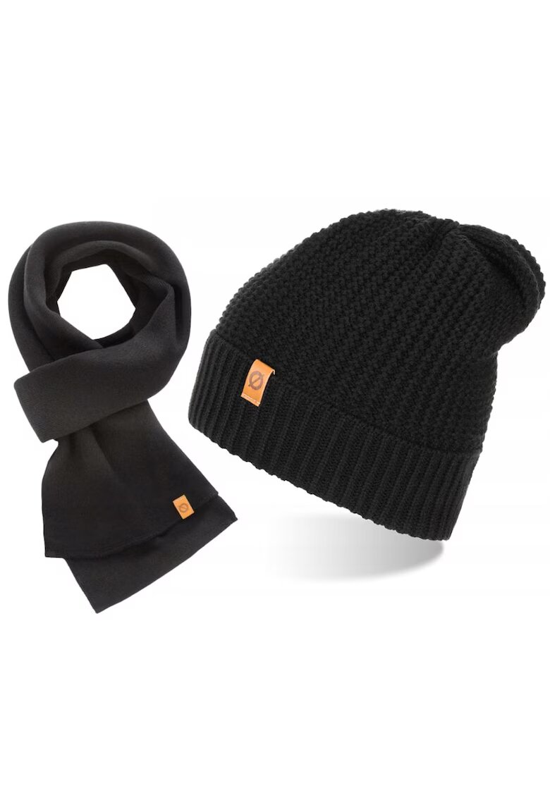 Broedrene Set caciula si fular barbati Brodrene - Acril - Negru