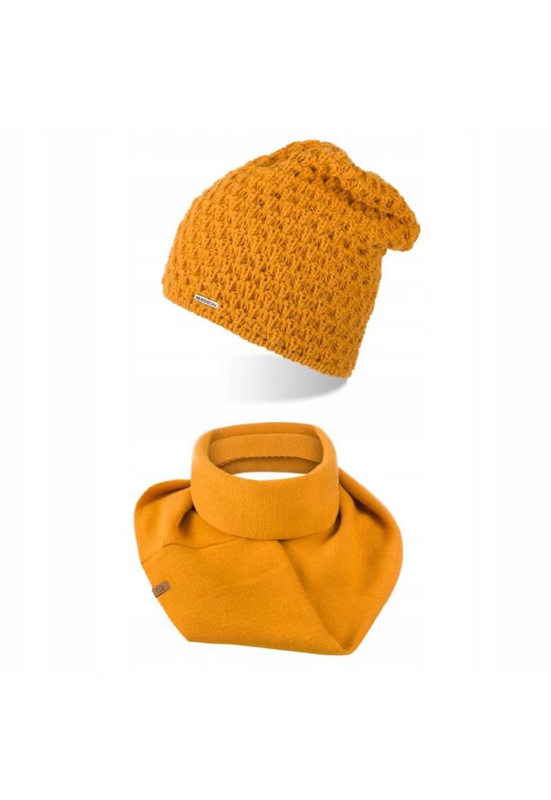 Broedrene Set caciula si fular dama Brodrene - Acril - Galben