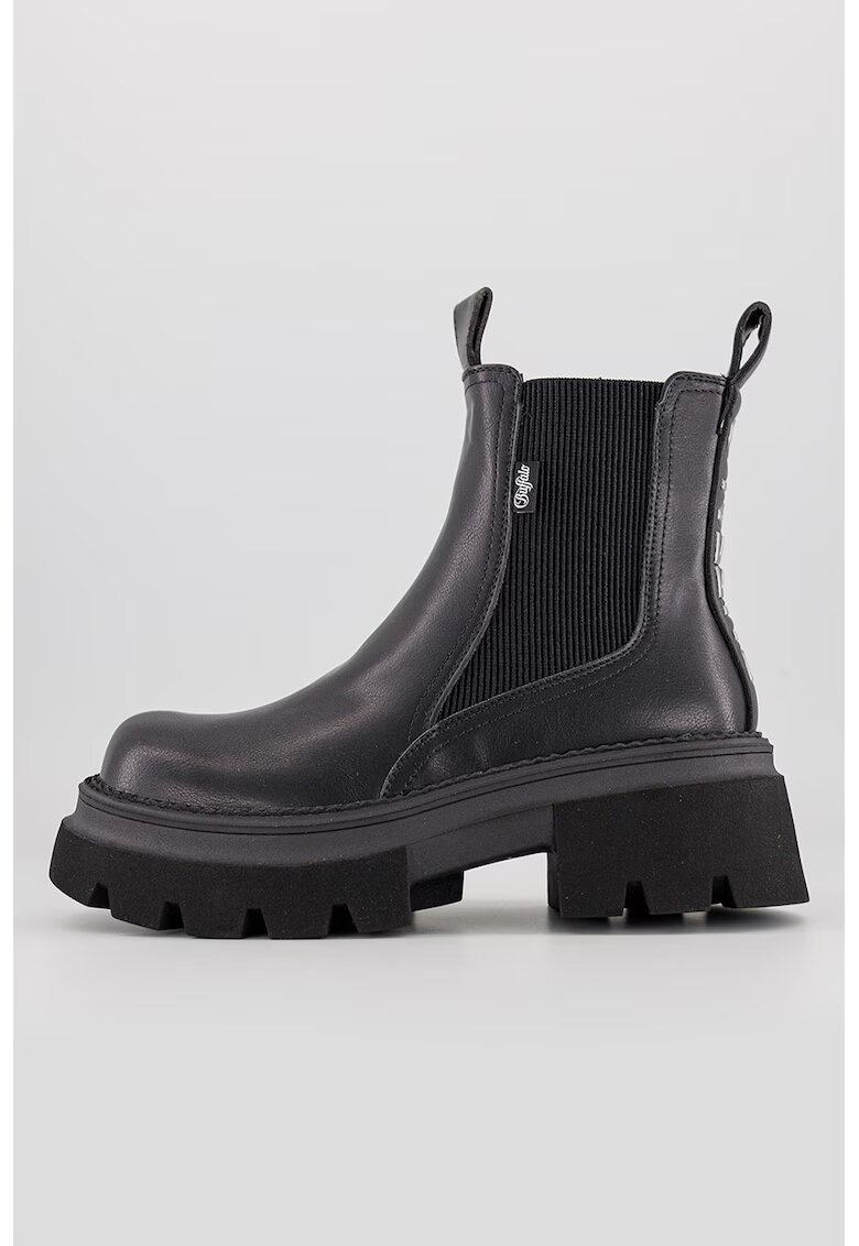 Buffalo Ghete Chelsea de piele ecologica Mave - Negru