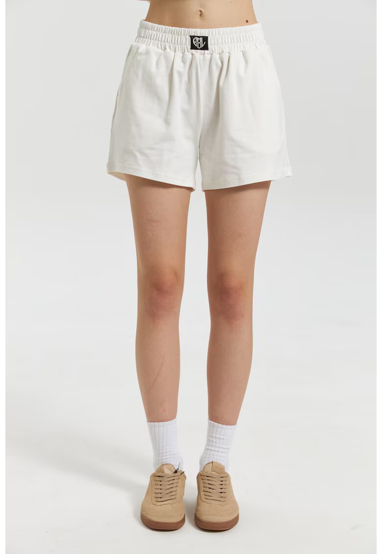 Bumbacel 100 COTTON Pantaloni scurți casual pentru dame - Alb