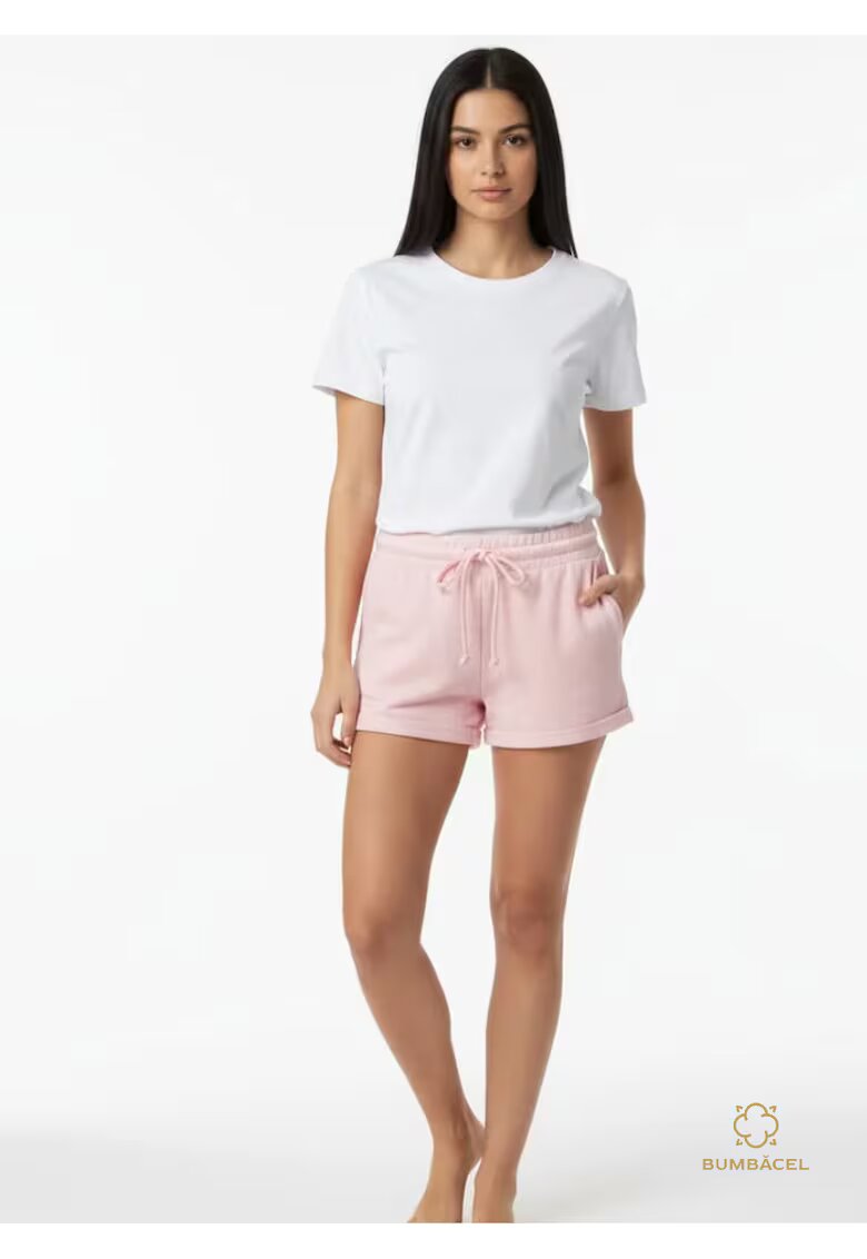 Bumbacel 100 COTTON Pantaloni scurti cu buzunare si snur - din bumbac - pentru dame