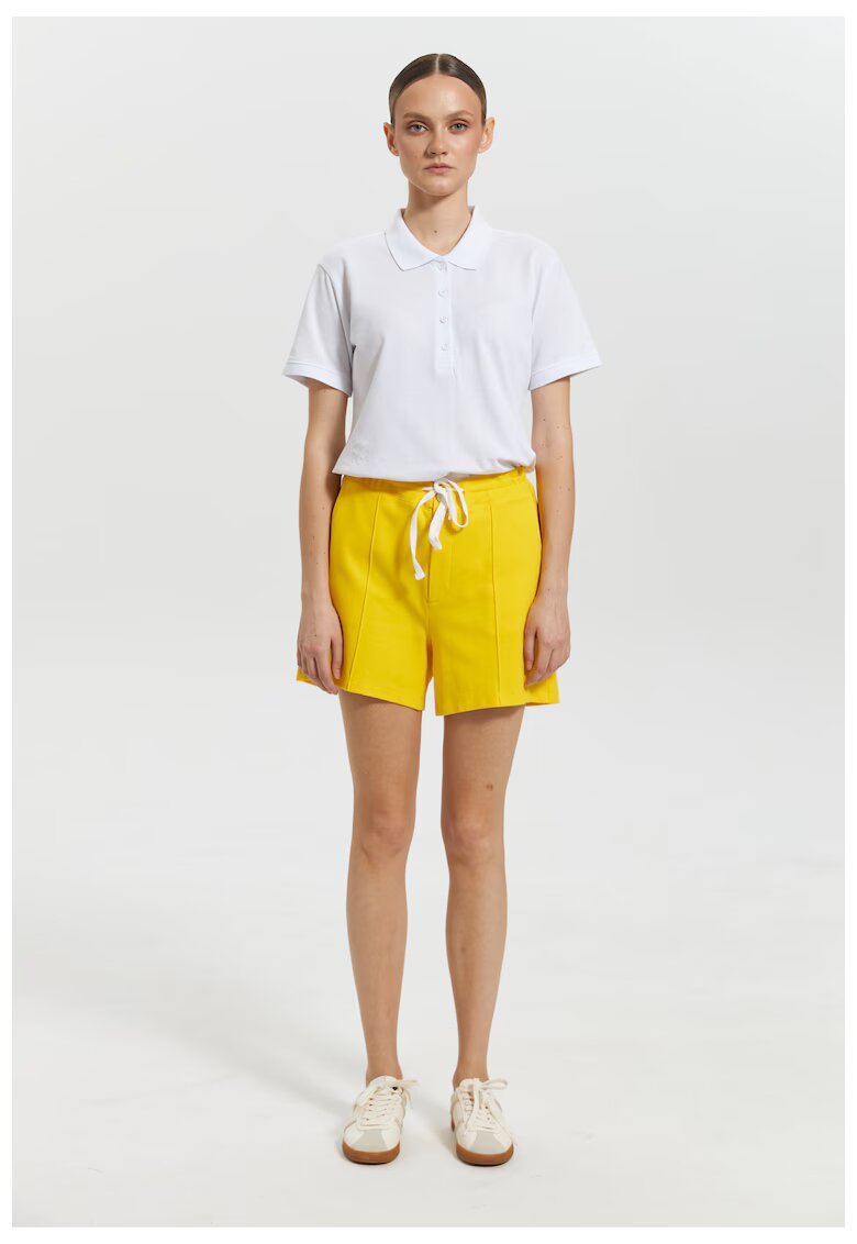 Bumbacel 100 COTTON Pantaloni scurți de vară pentru dame - Galben
