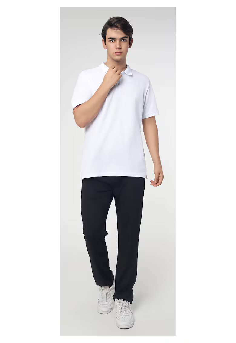 Bumbacel 100 COTTON Tricou barbatesc oversize - marimi mari - Alb