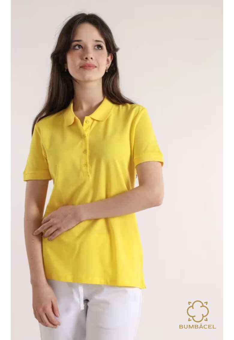 Bumbacel 100 COTTON Tricou polo cu maneca scurta pentru dame