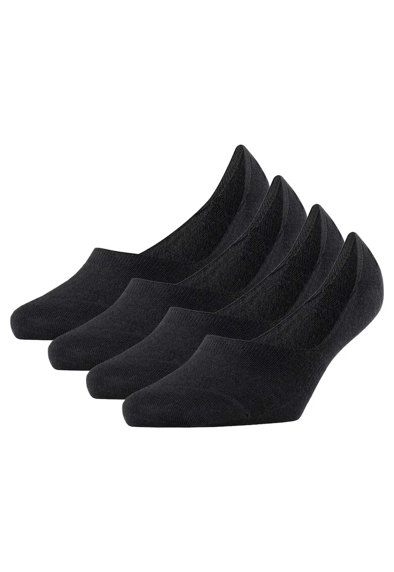 Burlington Set de sosete foarte scurte - 4 perechi - Negru