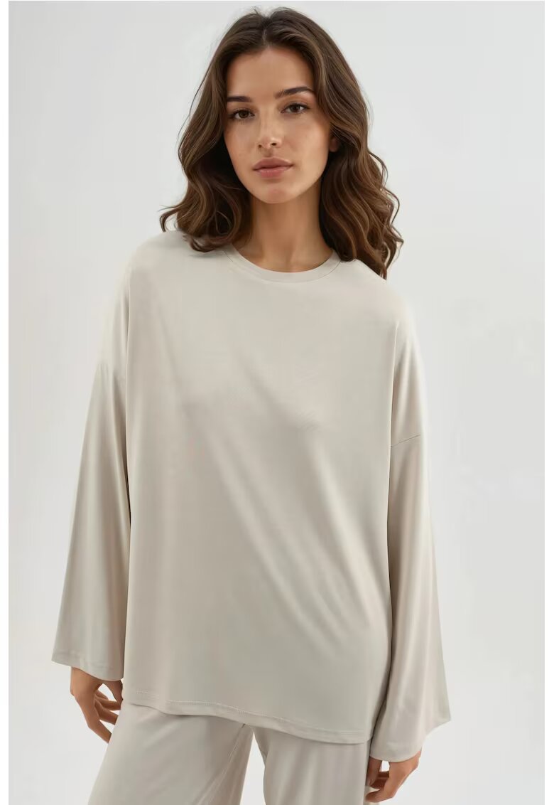 Busem Bluza dama - maneca lunga - alb - jerseu