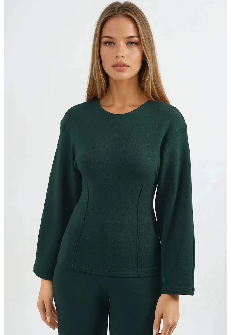 Busem Bluza dama - maneca lunga - verde - jerseu