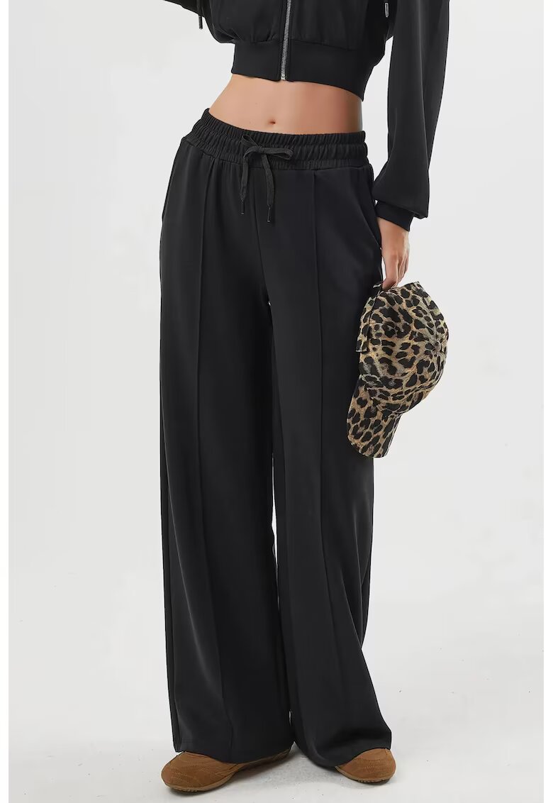 Busem Pantaloni dama picior drept - talie elastica - negru - textil - Negru