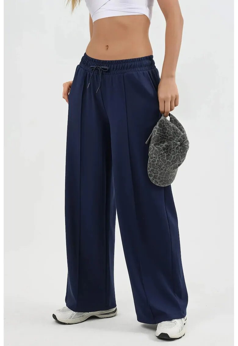 Busem Pantaloni dama - talie elastica - bleumarin - textil - Bleumarin
