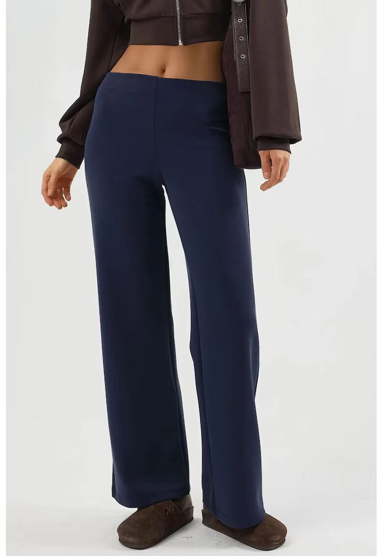 Busem Pantaloni dama talie inalta - bleumarin - textil - Bleumarin