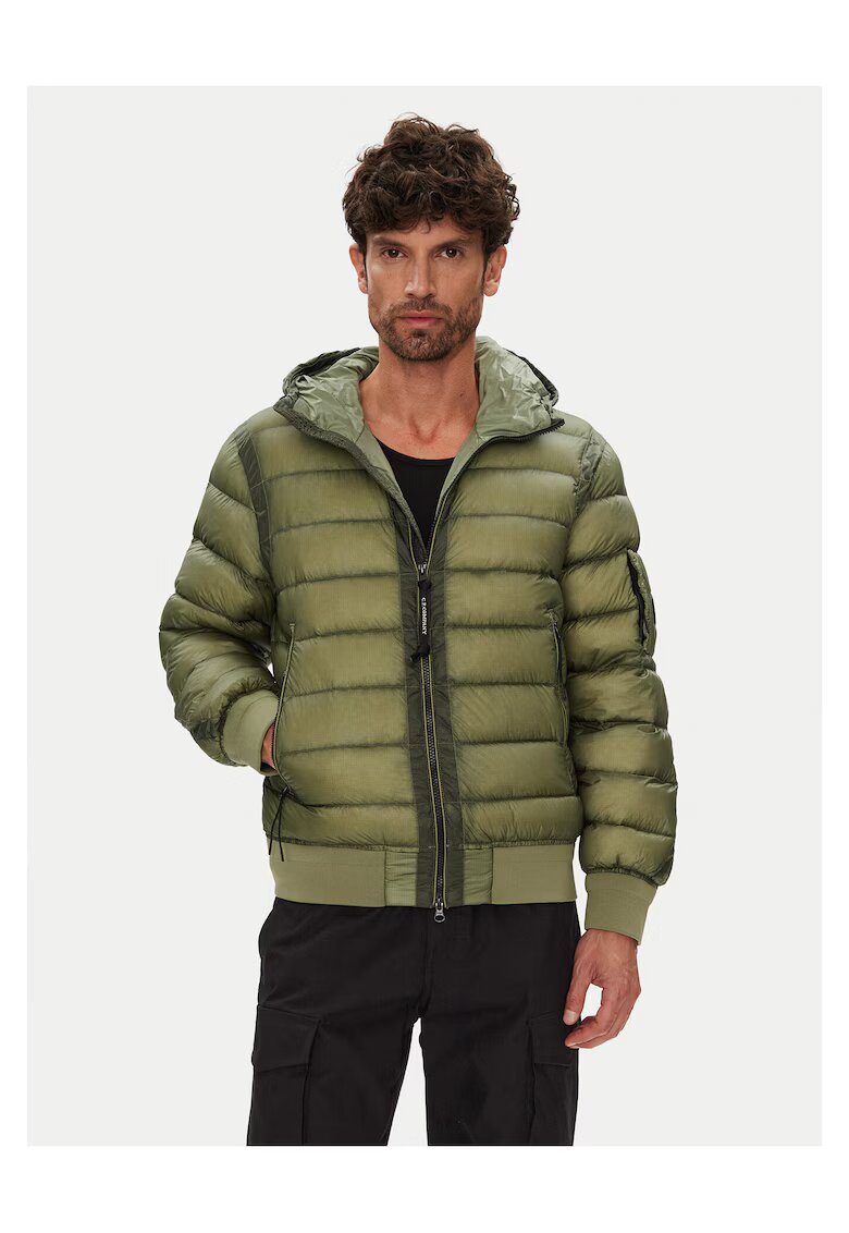 C P Company Geaca Puf verde - barbati - fabricata din material usor