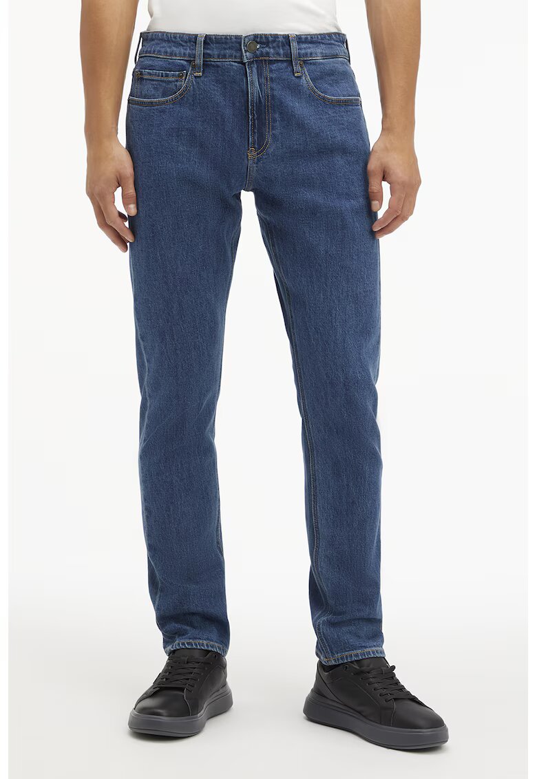 Calvin Klein Blugi slim fit cu talie medie - Albastru