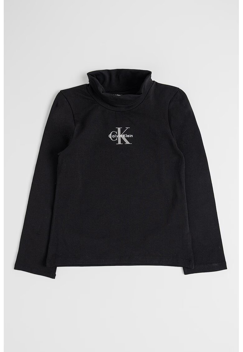 Calvin Klein Bluza cu logo si guler inalt - Negru