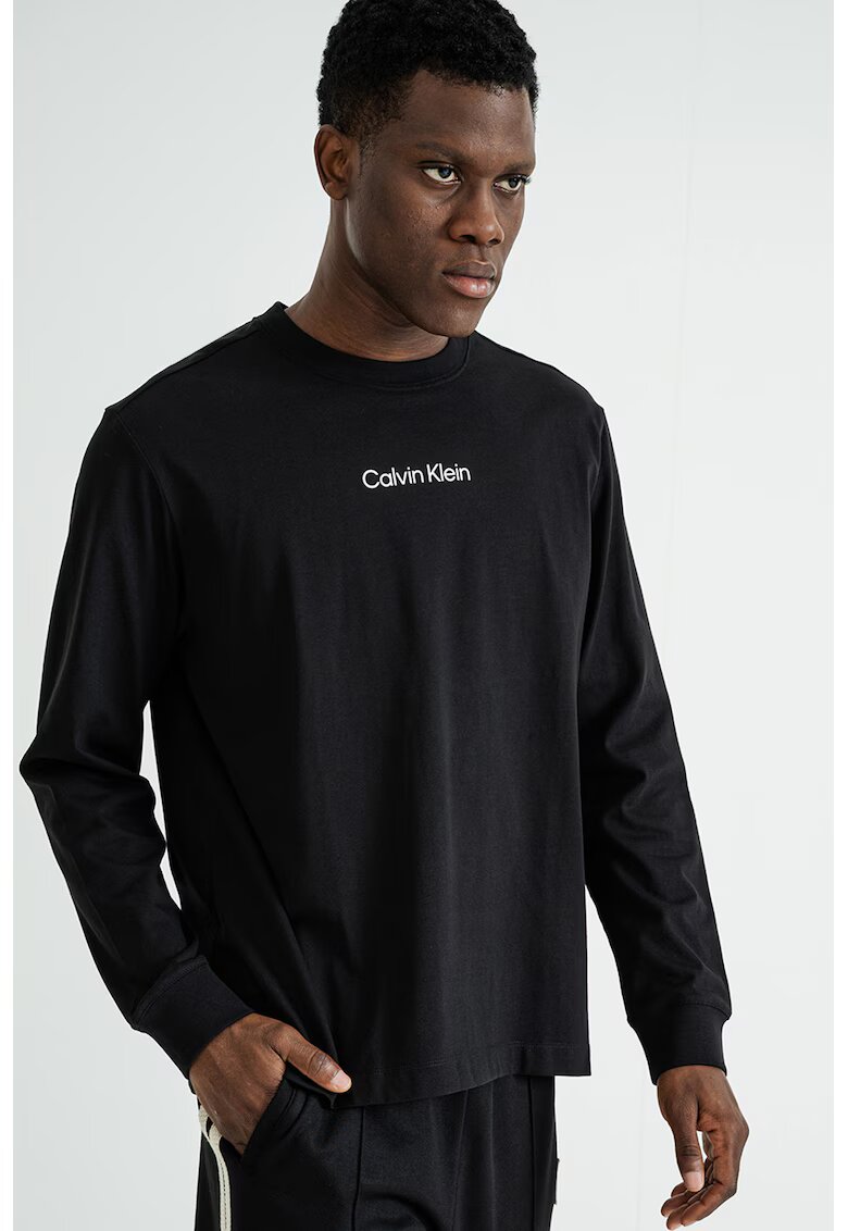 Calvin Klein Bluza lejera de bumbac - Negru