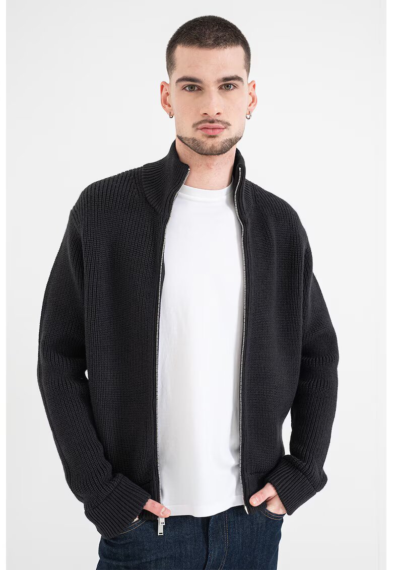 Calvin Klein Cardigan din amestec de lana cu fermoar - Negru