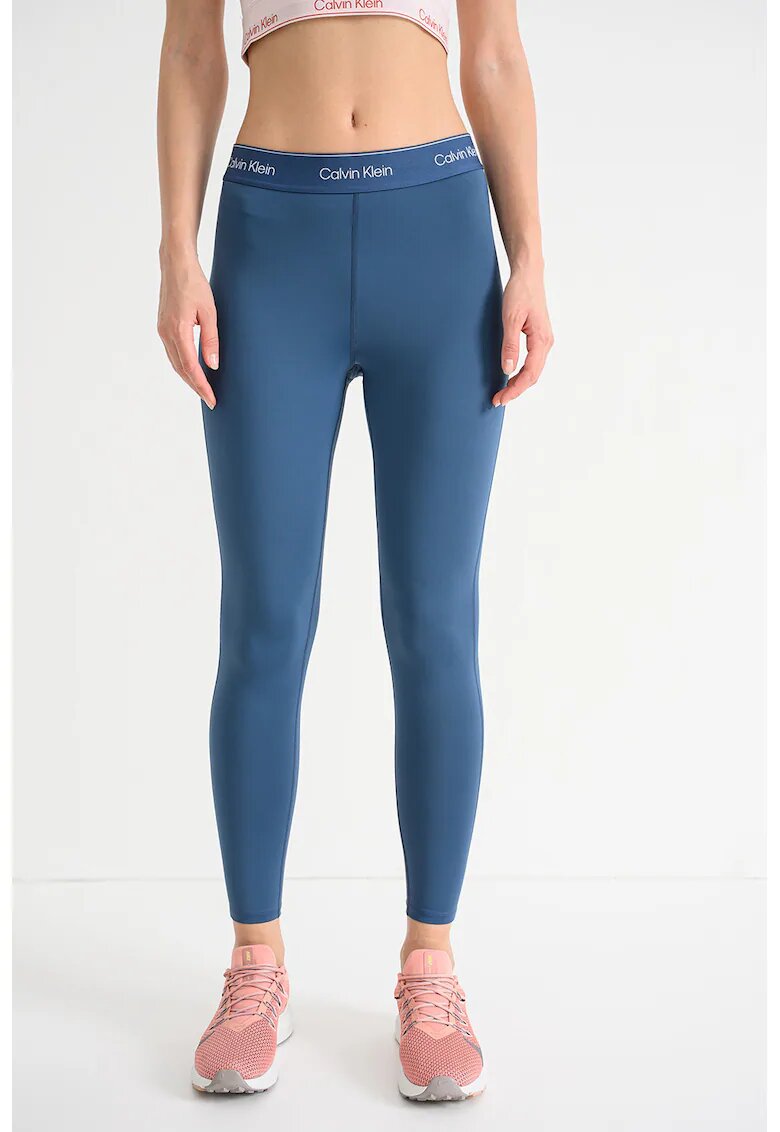 Calvin Klein Colanti crop cu logo - pentru fitness - Albastru