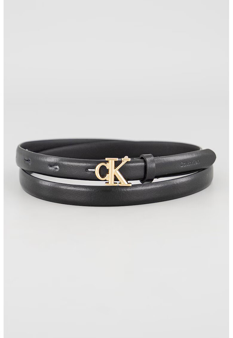 Calvin Klein Curea din piele cu catarama cu logo si nit - Negru stins