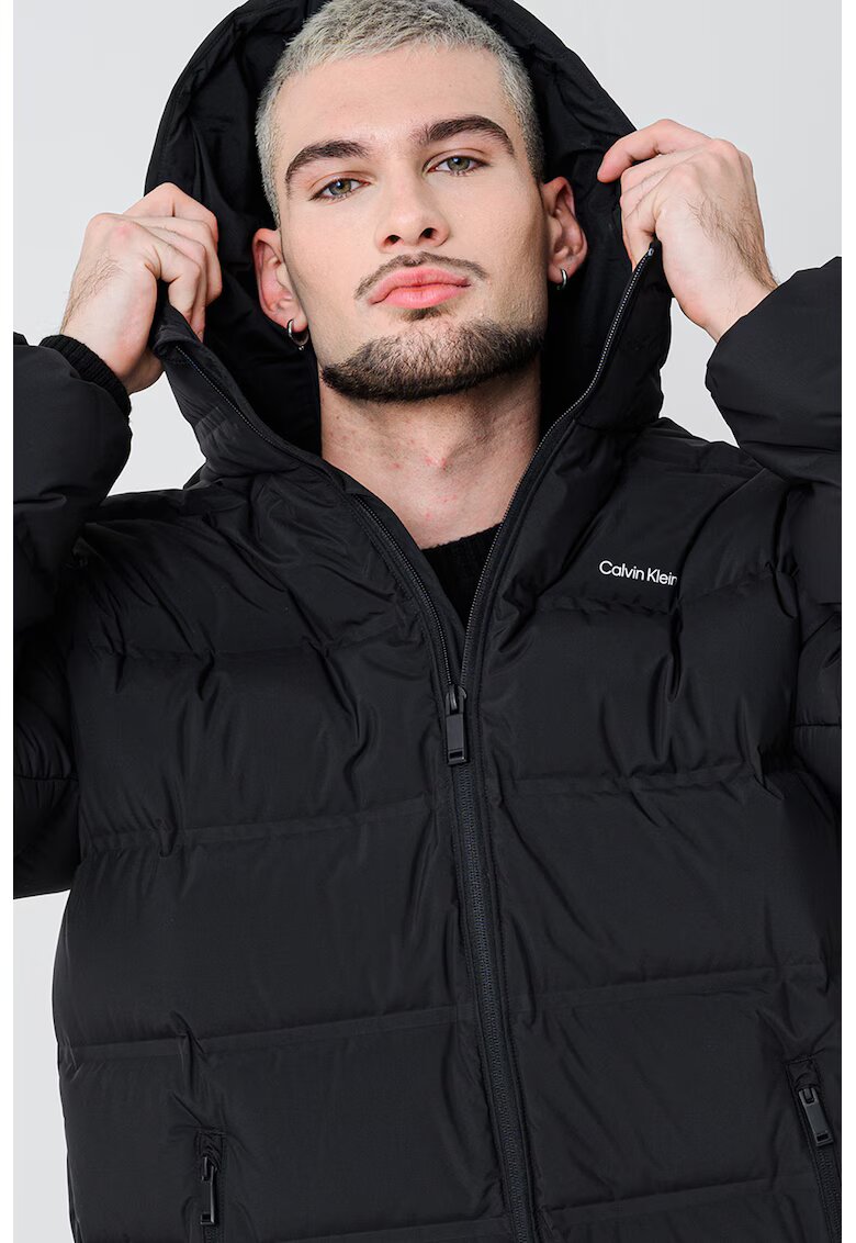 Calvin Klein Geaca matlasata cu gluga - Negru