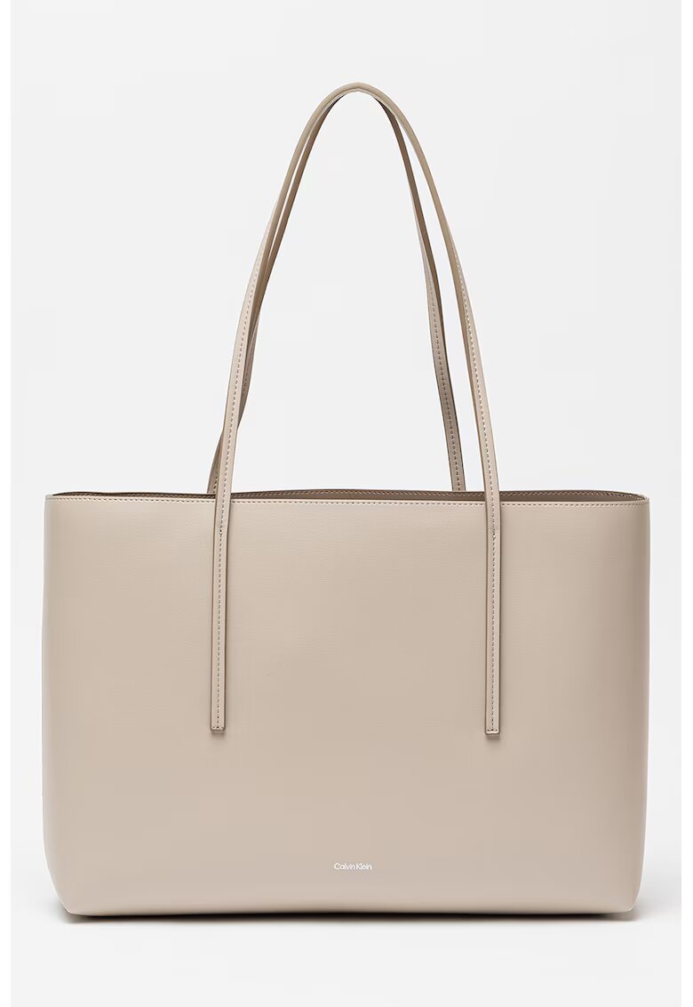 Calvin Klein Geanta shopper din piele ecologica - Bej deschis