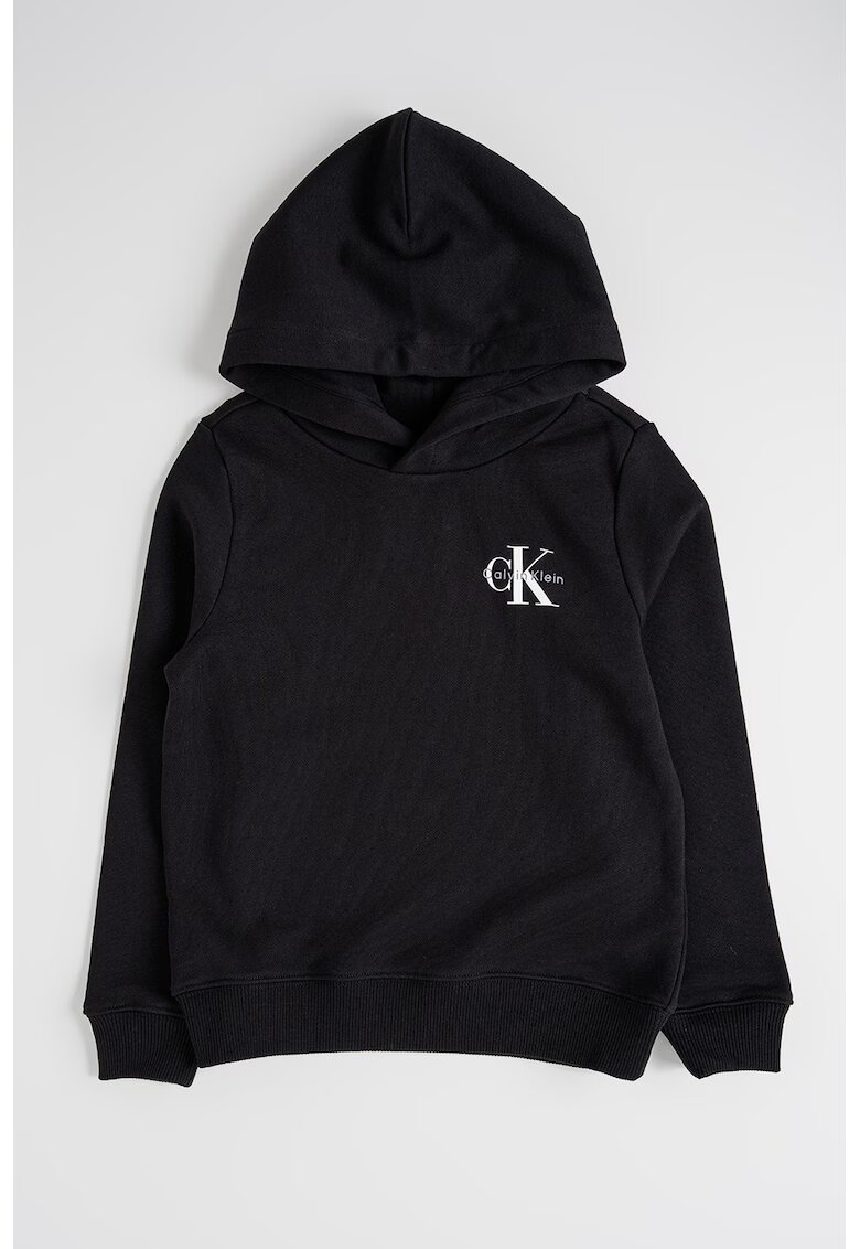 Calvin Klein Hanorac de bumbac cu imprimeu logo - Negru
