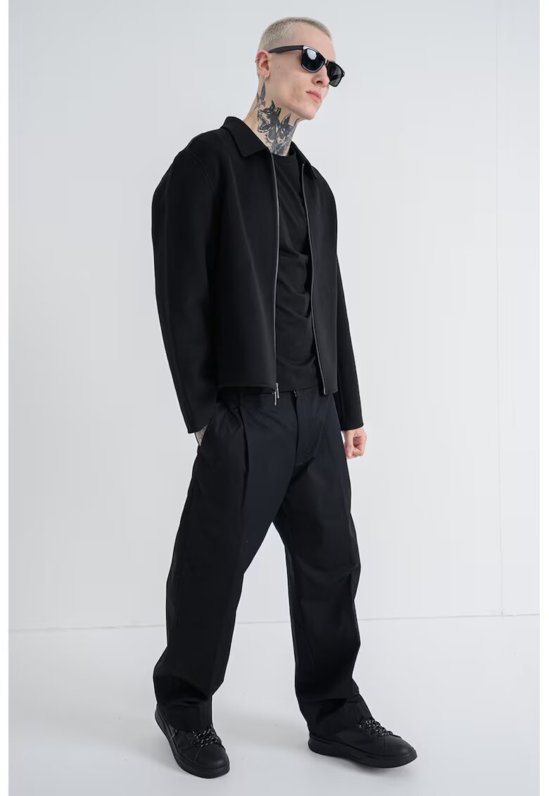 Calvin Klein Jacheta din amestec de lana cu fermoar - Negru