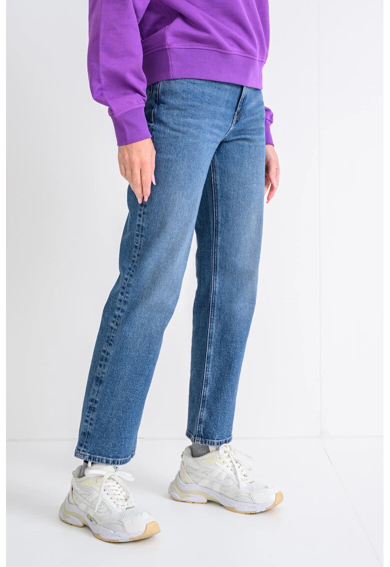 Calvin Klein Jeans Blugi crop cu croiala dreapta - Albastru