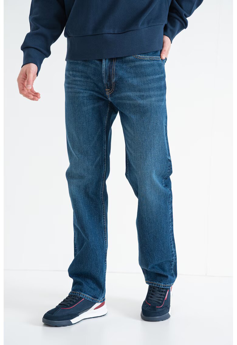 Calvin Klein Jeans Blugi cu aspect decolorat - Albastru inchis