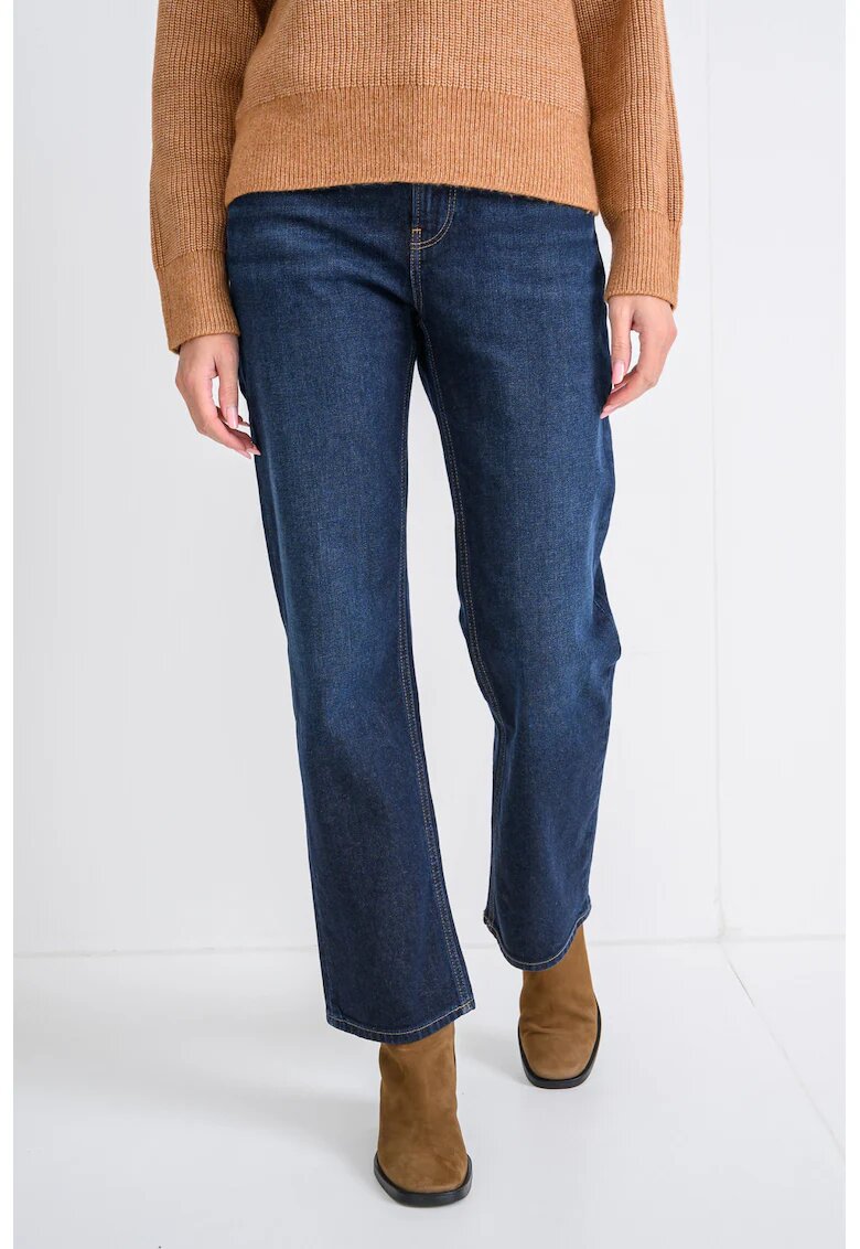 Calvin Klein Jeans Blugi cu croiala dreapta si talie inalta - Bleumarin