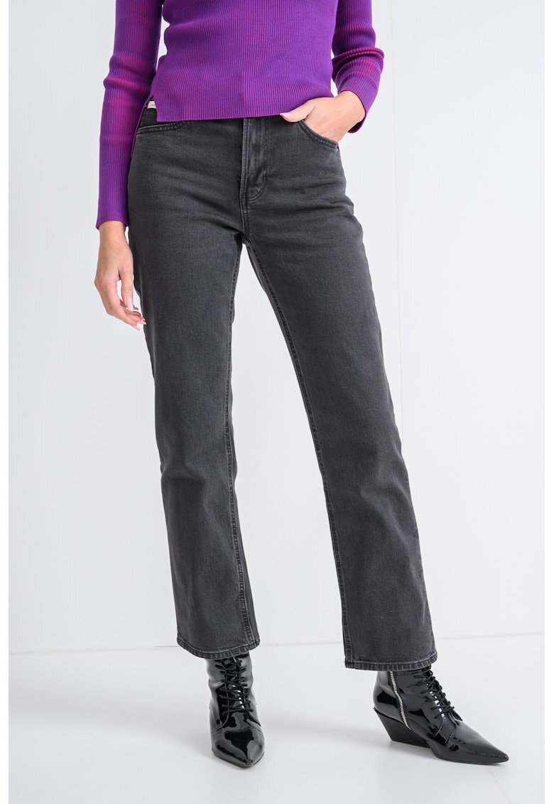 Calvin Klein Jeans Blugi cu croiala dreapta si talie inalta - Negru stins