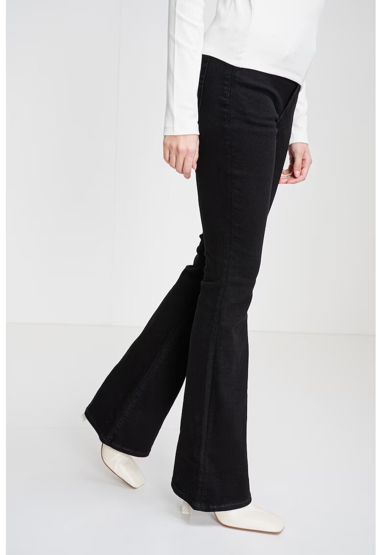 Calvin Klein Jeans Blugi evazati cu talie inalta - Negru