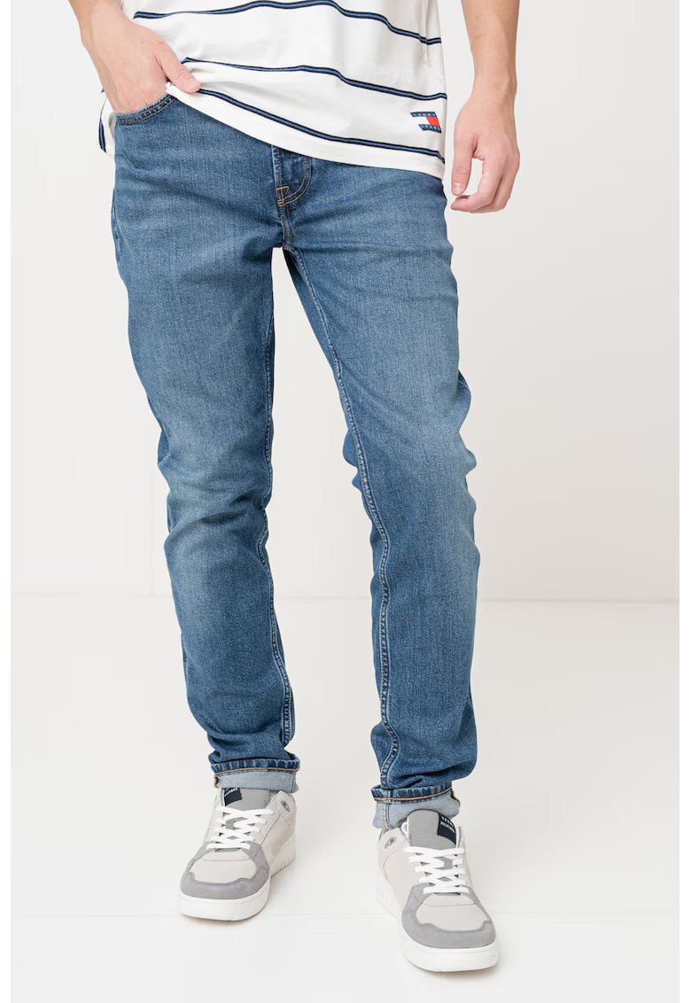 Calvin Klein Jeans Blugi slim fit cu croiala dreapta - Albastru melange