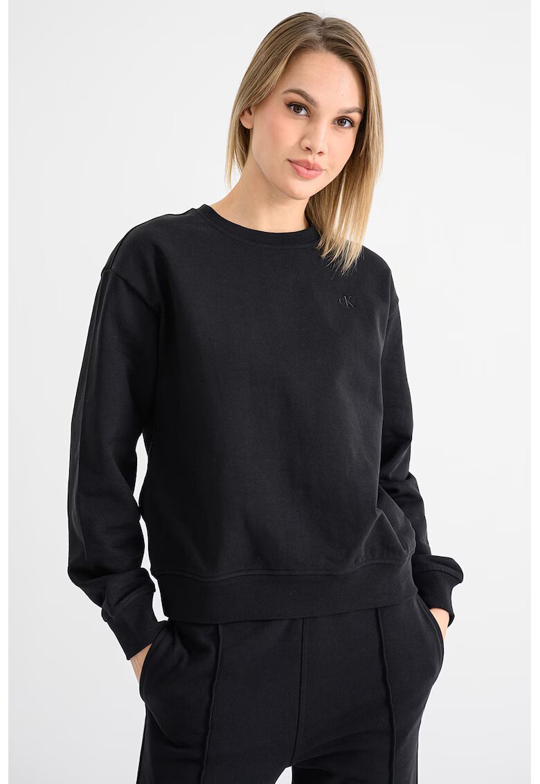 Calvin Klein Jeans Bluza uni de trening cu maneci cazute - Negru