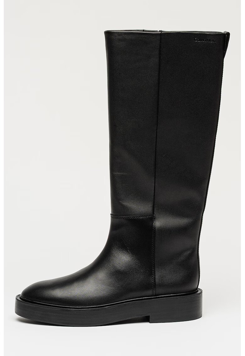 Calvin Klein Jeans Cizme din piele Concave - Negru/Negru stins