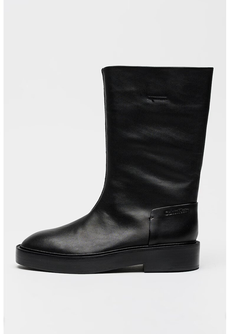 Calvin Klein Jeans Cizme medii slip-on de piele - Negru
