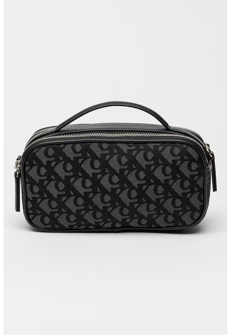 Calvin Klein Jeans Geanta crossbody cu model cu monograma si doua compartimente - Negru/Gri