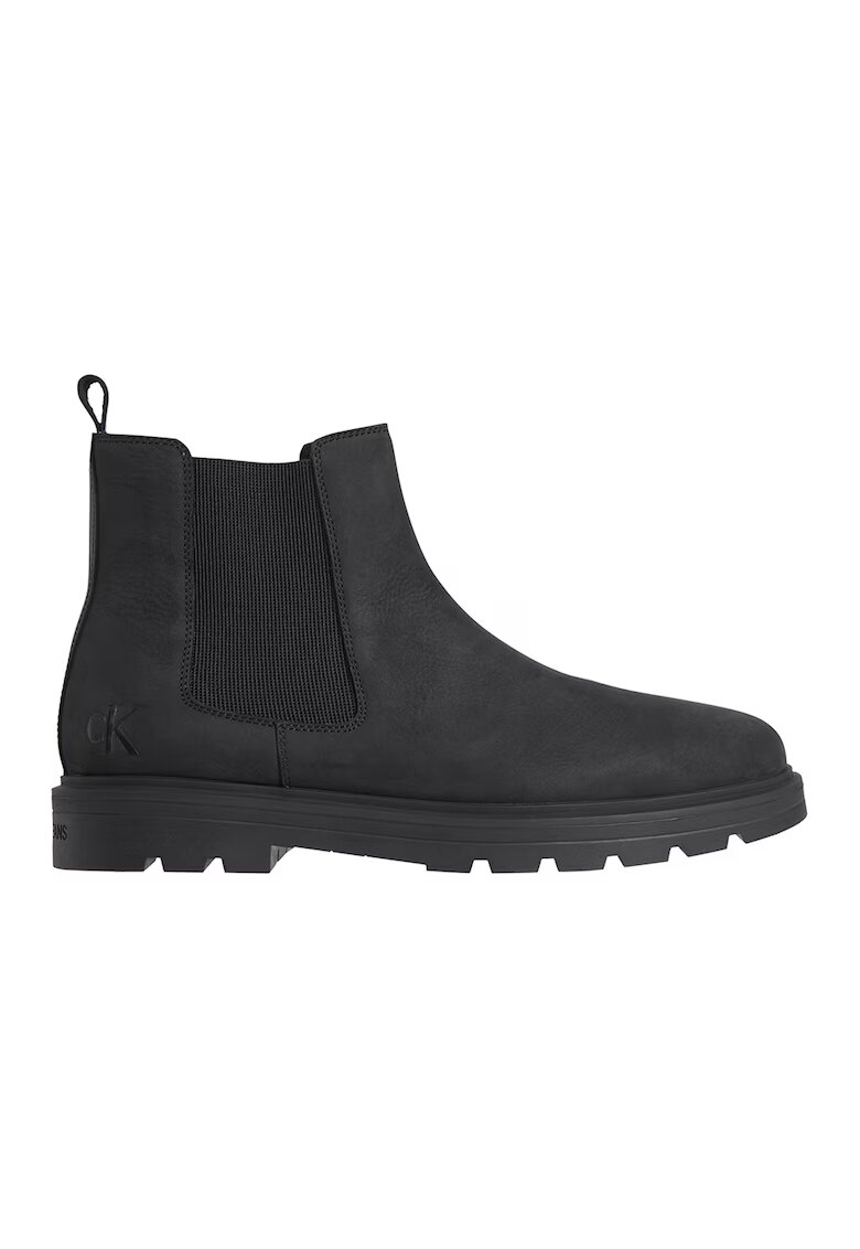 Calvin Klein Jeans Ghete Chelsea de piele intoarsa - Negru