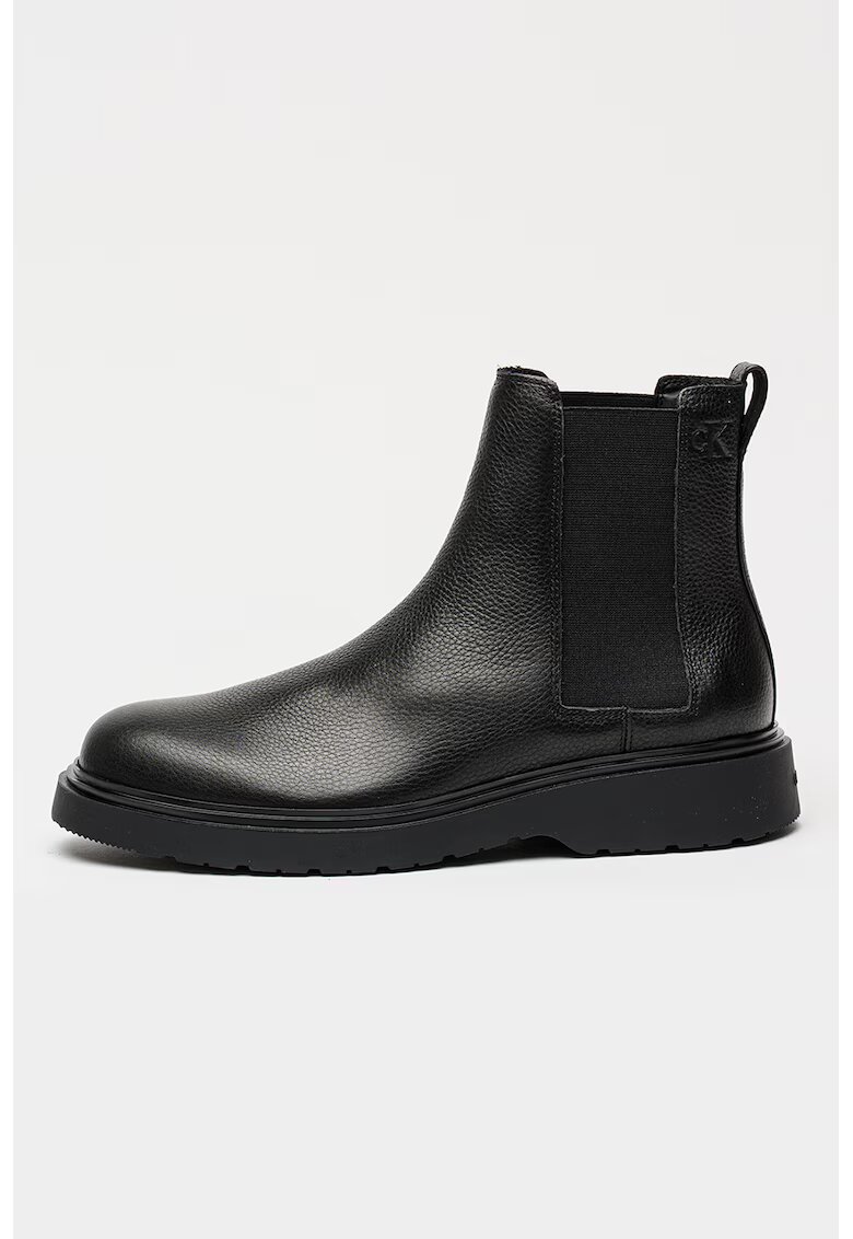 Calvin Klein Jeans Ghete Chelsea de piele - Negru