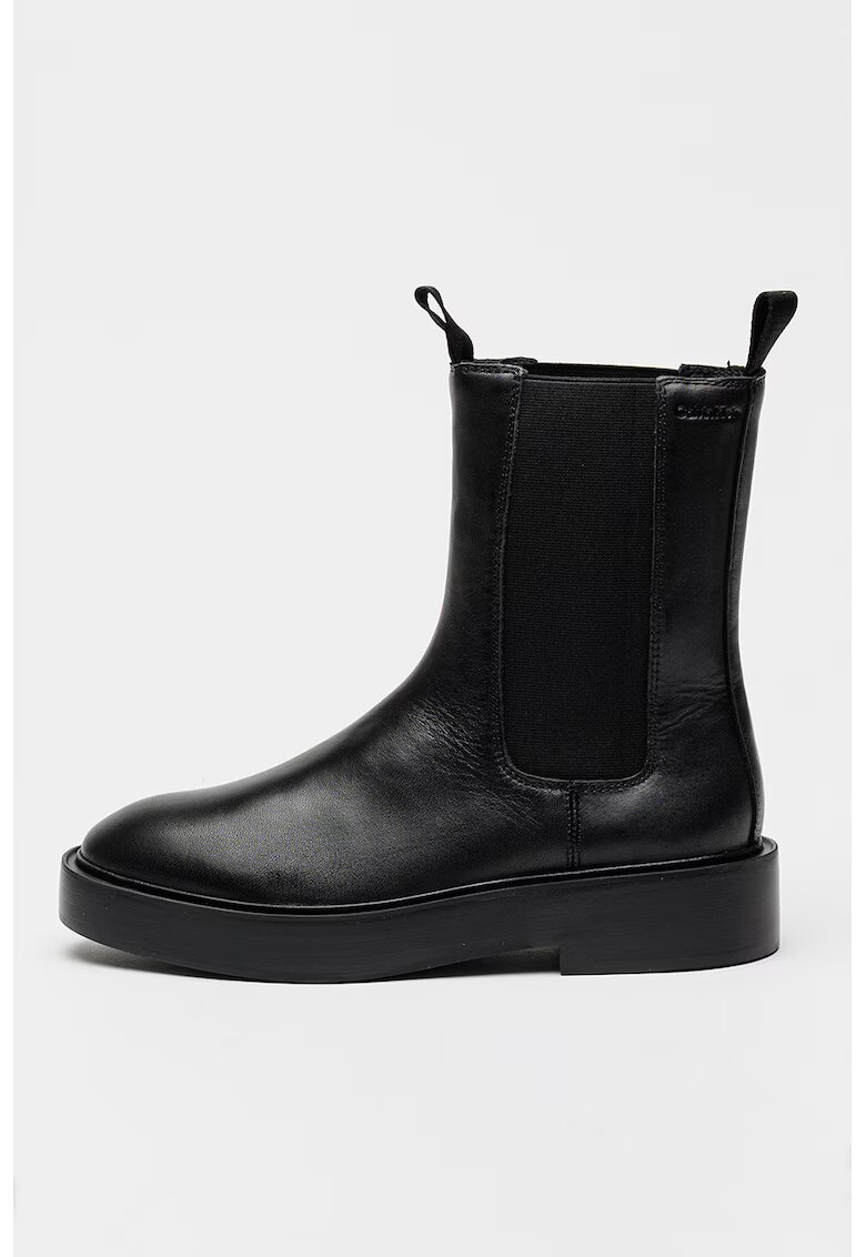 Calvin Klein Jeans Ghete Chelsea de piele - Negru
