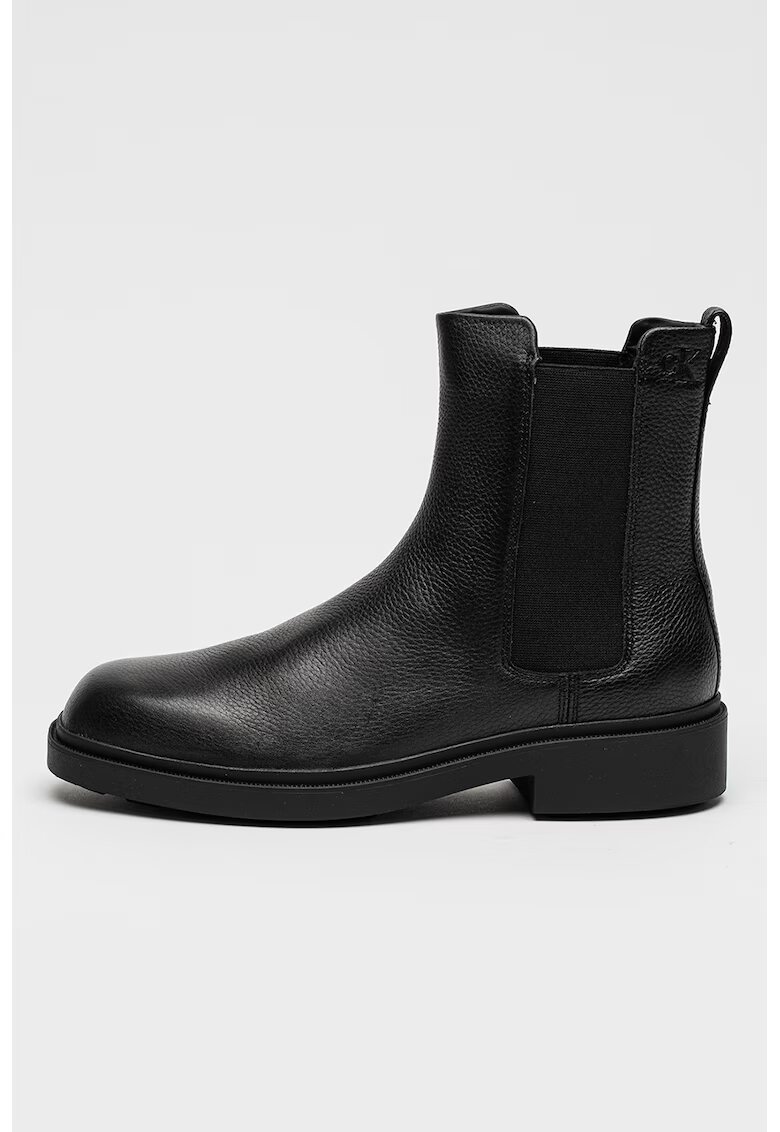 Calvin Klein Jeans Ghete Chelsea din piele - Negru