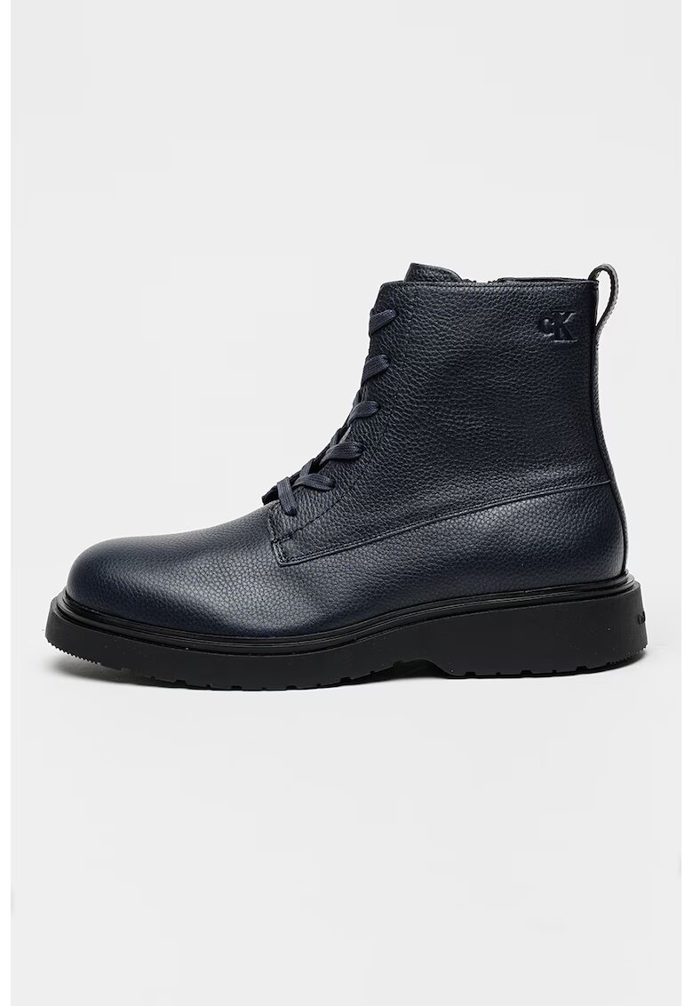 Calvin Klein Jeans Ghete de piele Combat - Negru/Bleumarin