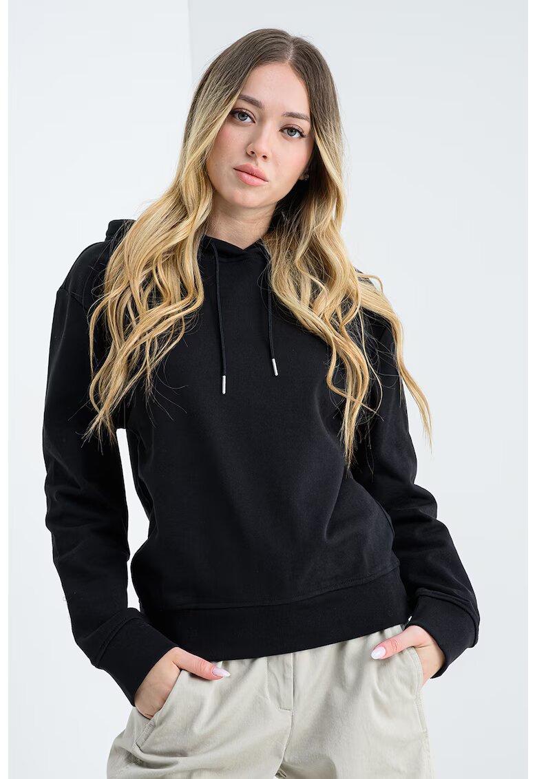 Calvin Klein Jeans Hanorac uni cu maneci cazute - Negru