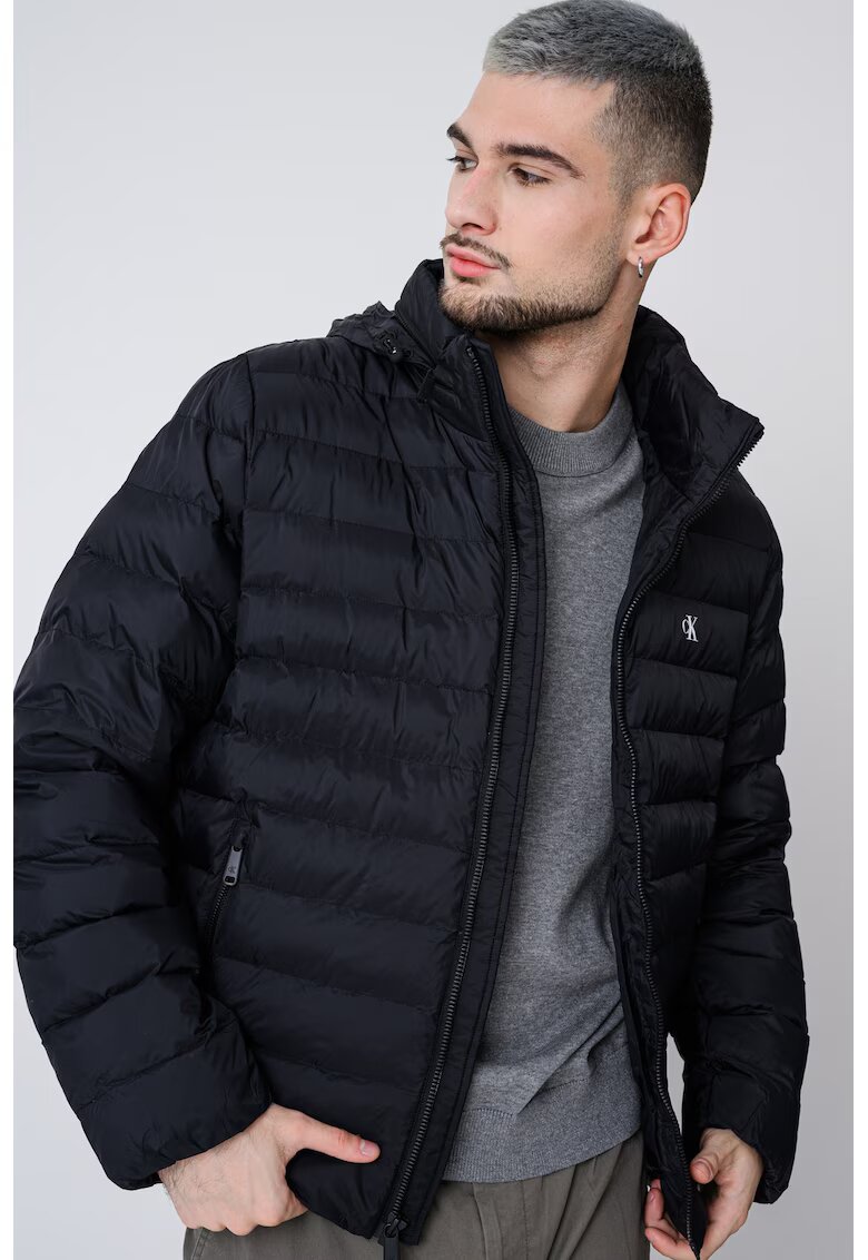 Calvin Klein Jeans Jacheta cu vatelina si gluga - Negru
