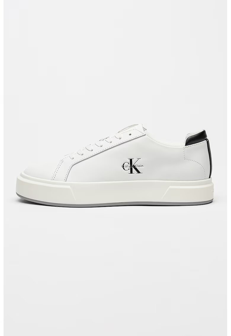 Calvin Klein Jeans Pantofi sport Basket Cupsole din piele - Negru/Alb optic