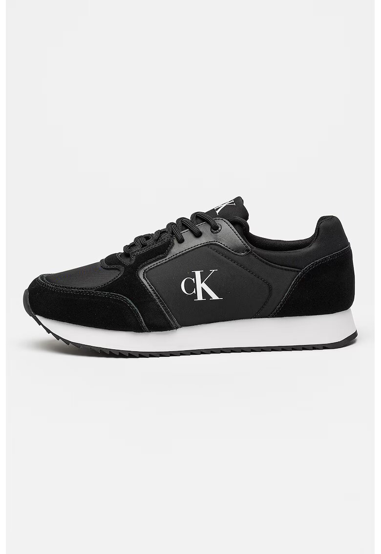 Calvin Klein Jeans Pantofi sport cu garnituri din piele intoarsa Retro Runner - Negru