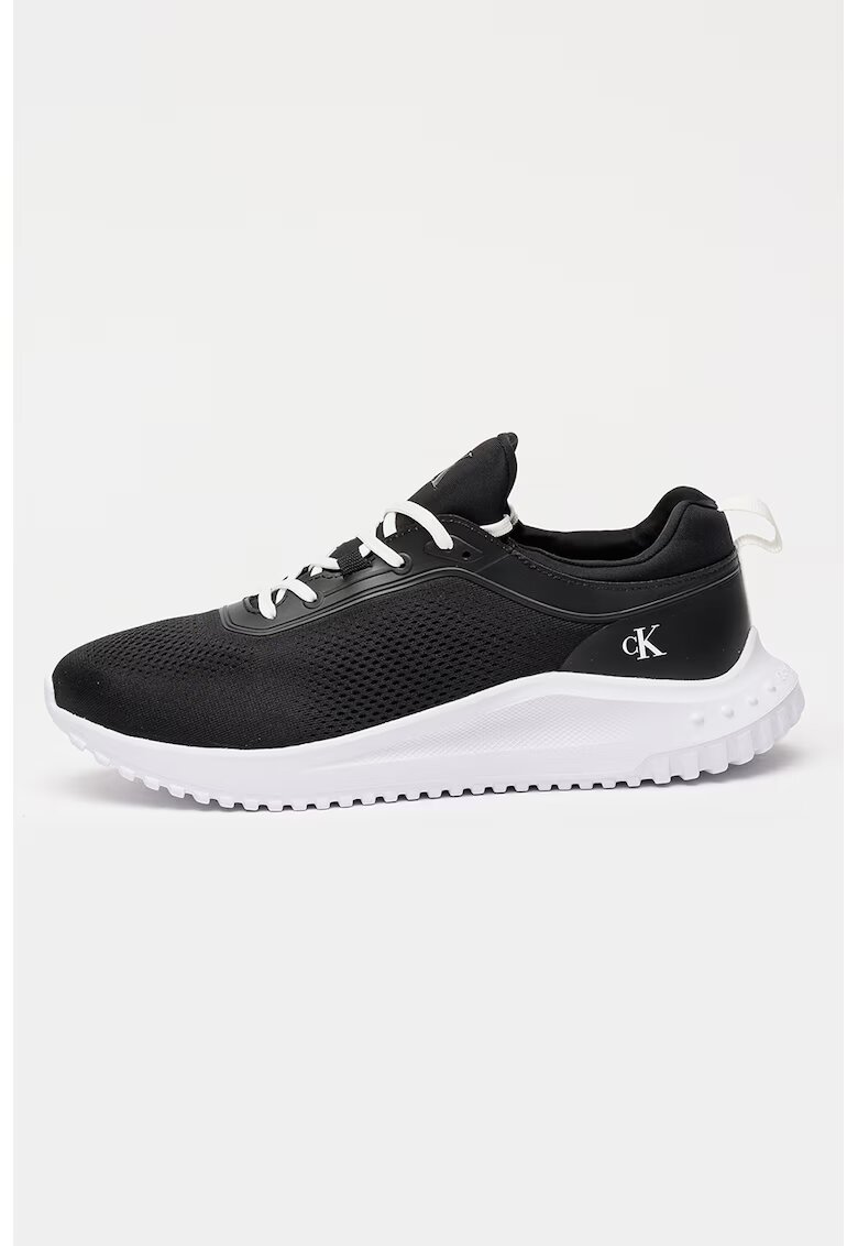 Calvin Klein Jeans Pantofi sport din material textil cu talpa wedge - Negru stins