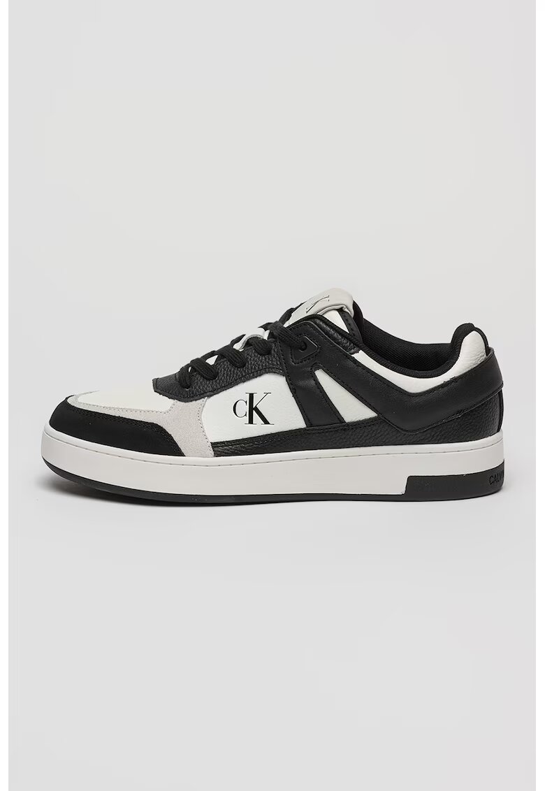 Calvin Klein Jeans Pantofi sport din piele Basket Cup - Negru/Alb optic