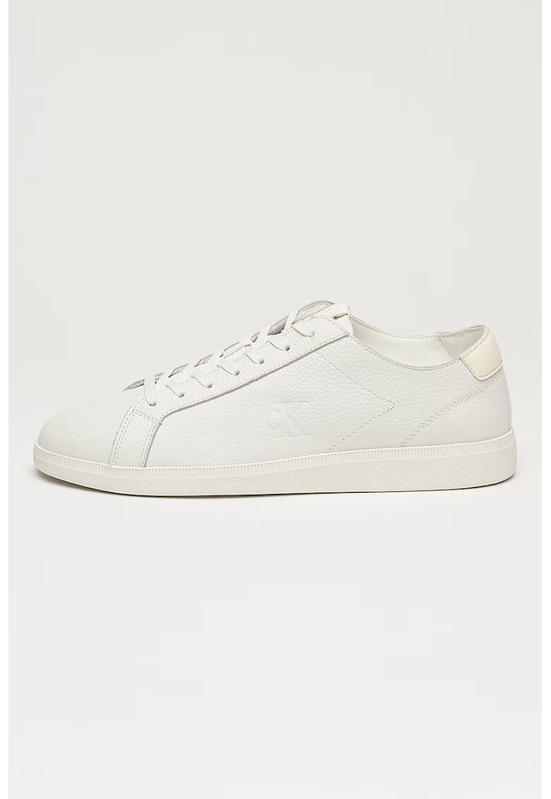 Calvin Klein Jeans Pantofi sport din piele cu model uni Cupsole - Alb