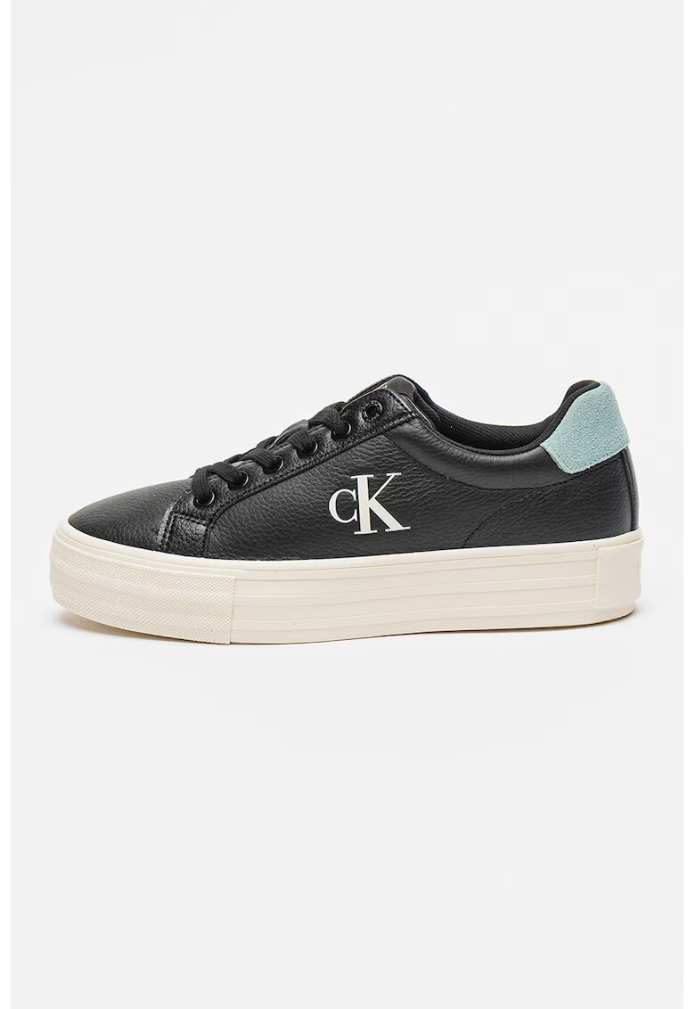 Calvin Klein Jeans Pantofi sport din piele - Negru/Alb murdar
