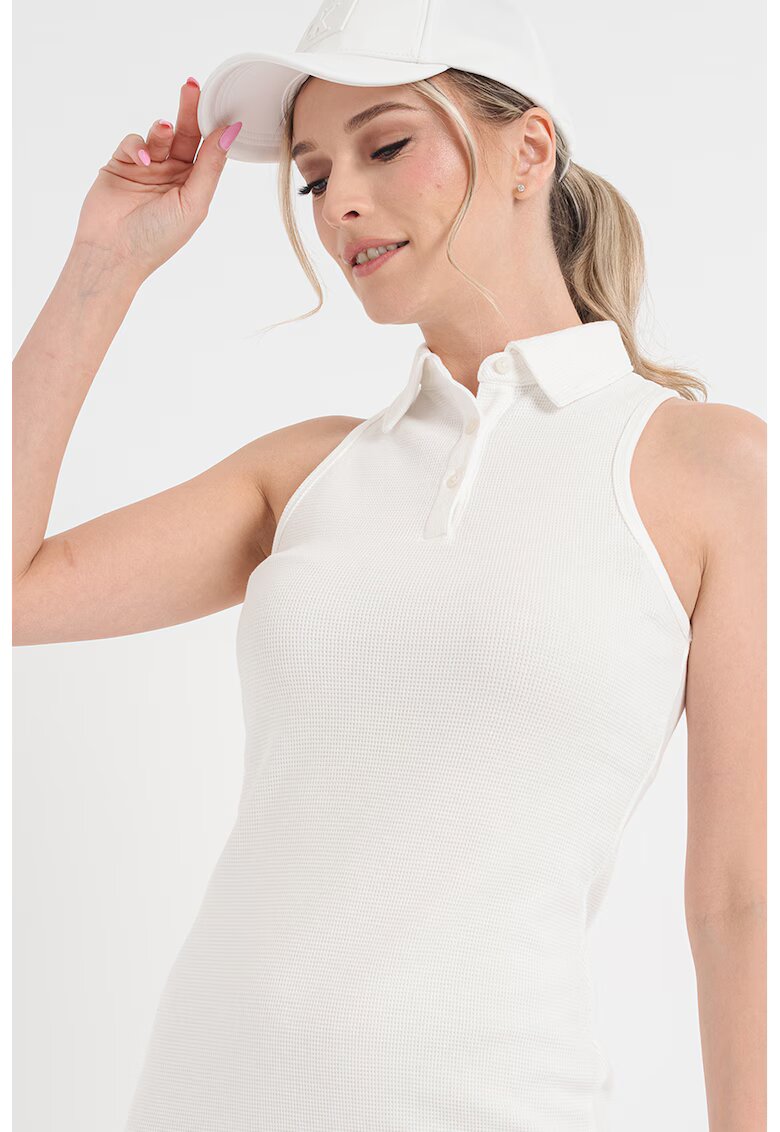 Calvin Klein Jeans Rochie mini polo cambrata - Alb optic